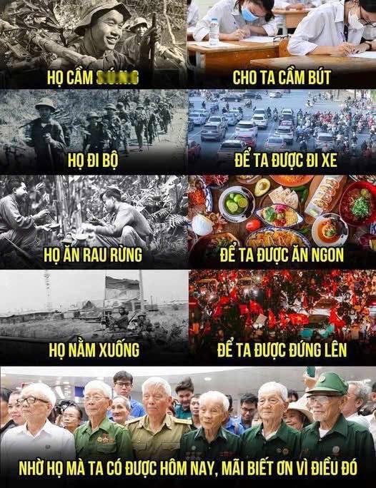 Giang sơn đất nước này, ngàn đời không quên sự hi sinh của các anh hùng liệt sĩ, thương binh - những người đã hi sinh cống hiến sinh 