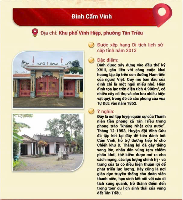 Địa chỉ Đỏ Đồng Nai Đình Cẩm Vinh