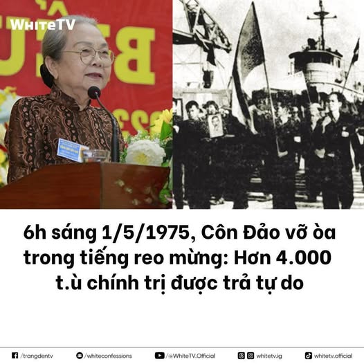 Ngày 1/5/1975. Hơn 4.000 t.ù chính trị được trả tự do, chỉ 2 tiếng sau, lực lượng cách mạng giành quyền kiểm soát toàn thị trấn Côn Đảo