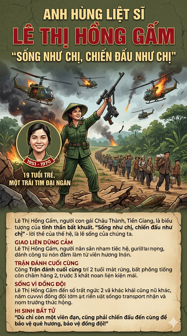 Lê Thị Hồng Gấm – Tuổi 19 giữa rừng đạn