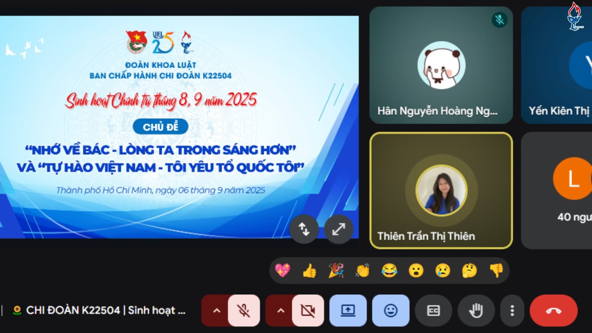 SINH HOẠT CHÍNH TRỊ THÁNG 08 VÀ THÁNG 09 NĂM 2025 - CHỦ ĐỀ: “NHỚ VỀ BÁC - LÒNG TA TRONG SÁNG HƠN” VÀ “TỰ HÀO VIỆT NAM - TÔI YÊU TỔ QUỐC TÔI