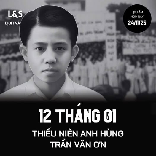 Ngày 12/1 - Thiếu niên anh hùng: Trần Văn Ơn