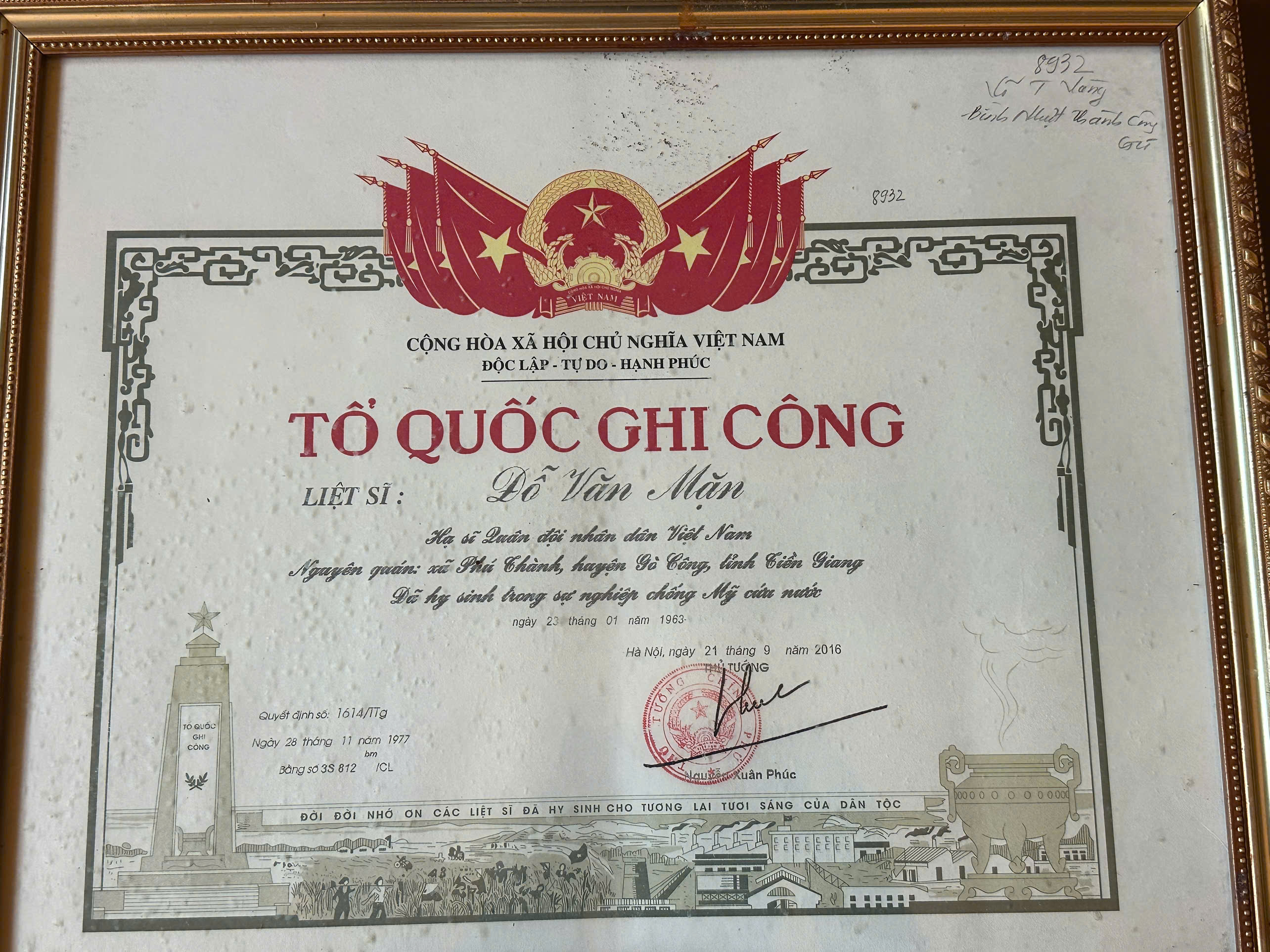 Câu chuyện về liệt sĩ Đỗ Văn Mặn gắn với thời kỳ “hoa lửa” cho những năm tháng ác liệt của cuộc Chiến tranh Việt Nam. 