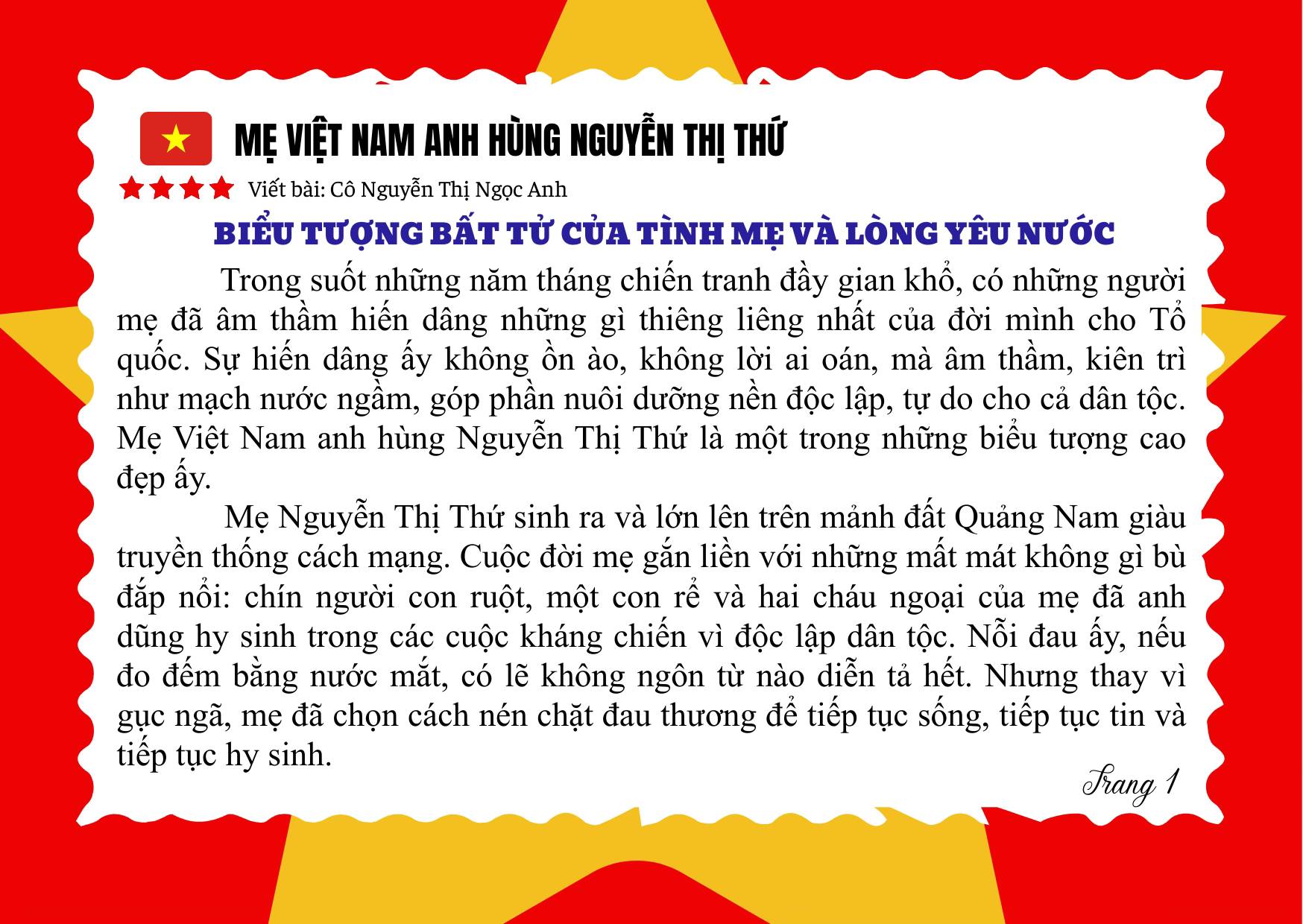 Mẹ Nguyễn Thị Thứ