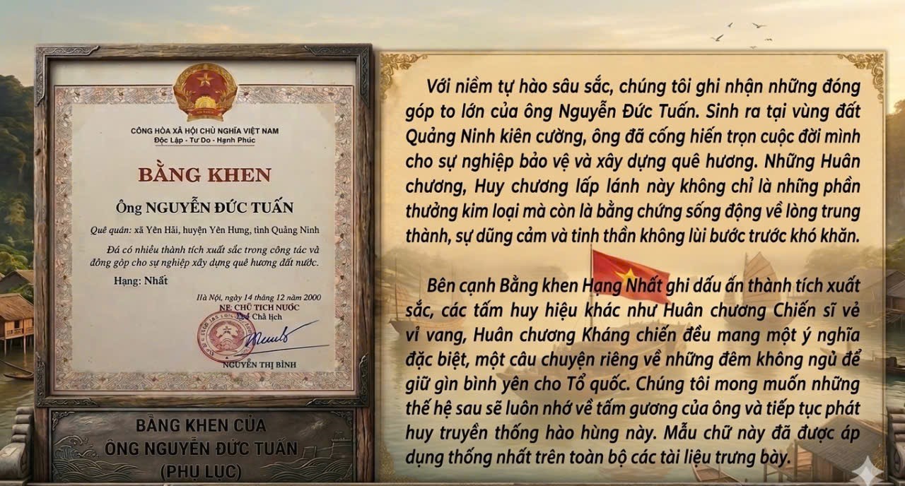 Bằng khen hạng Nhất của cựu chiến binh Nguyễn Đức Tuấn