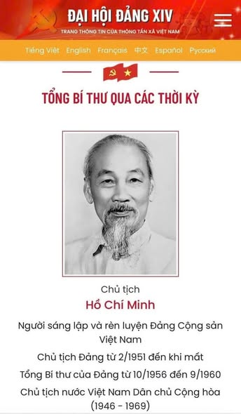 TỔNG BÍ THƯ ĐẢNG CỘNG SẢN VIỆT NAM QUA CÁC THỜI KỲ
