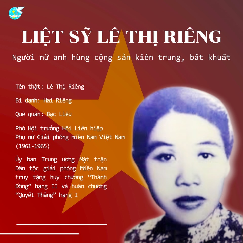 LÊ THỊ RIÊNG - Người nữ anh hùng cộng sản kiên trung, bất khuất
