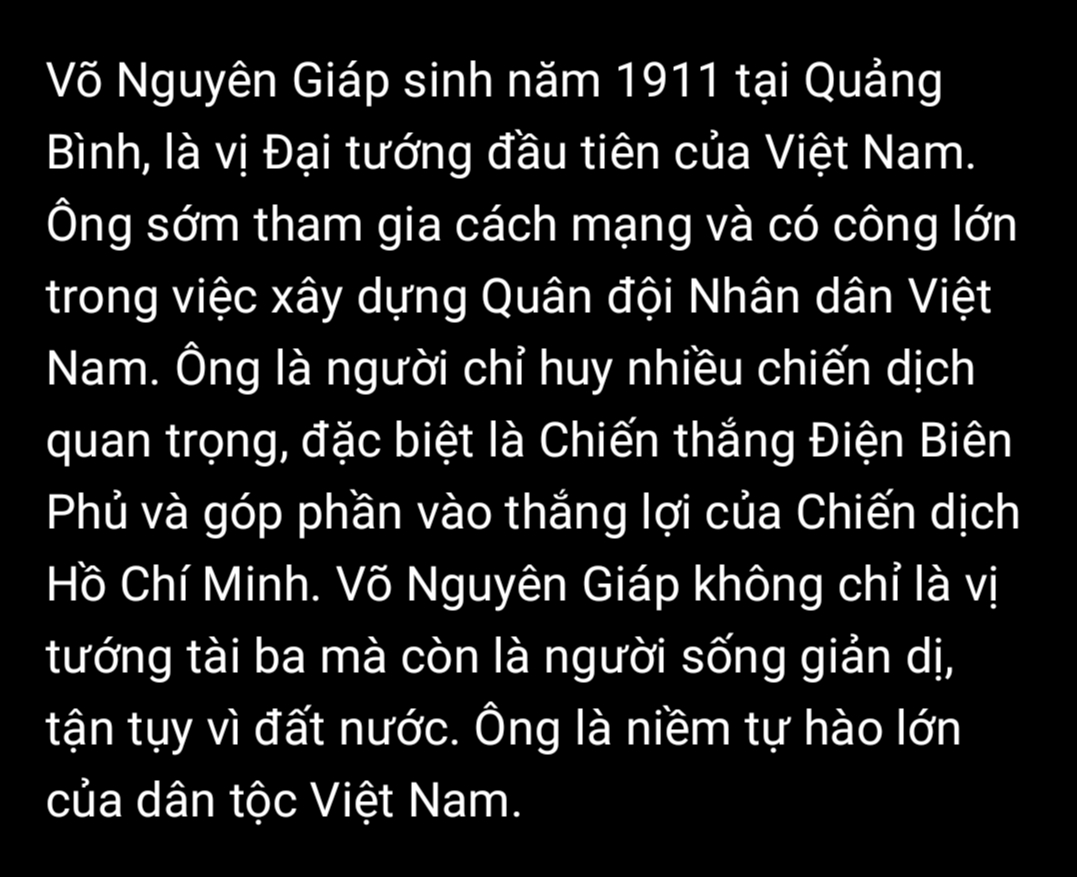 cuộc đời và sự nghiệp bác Võ Nguyên Giáp