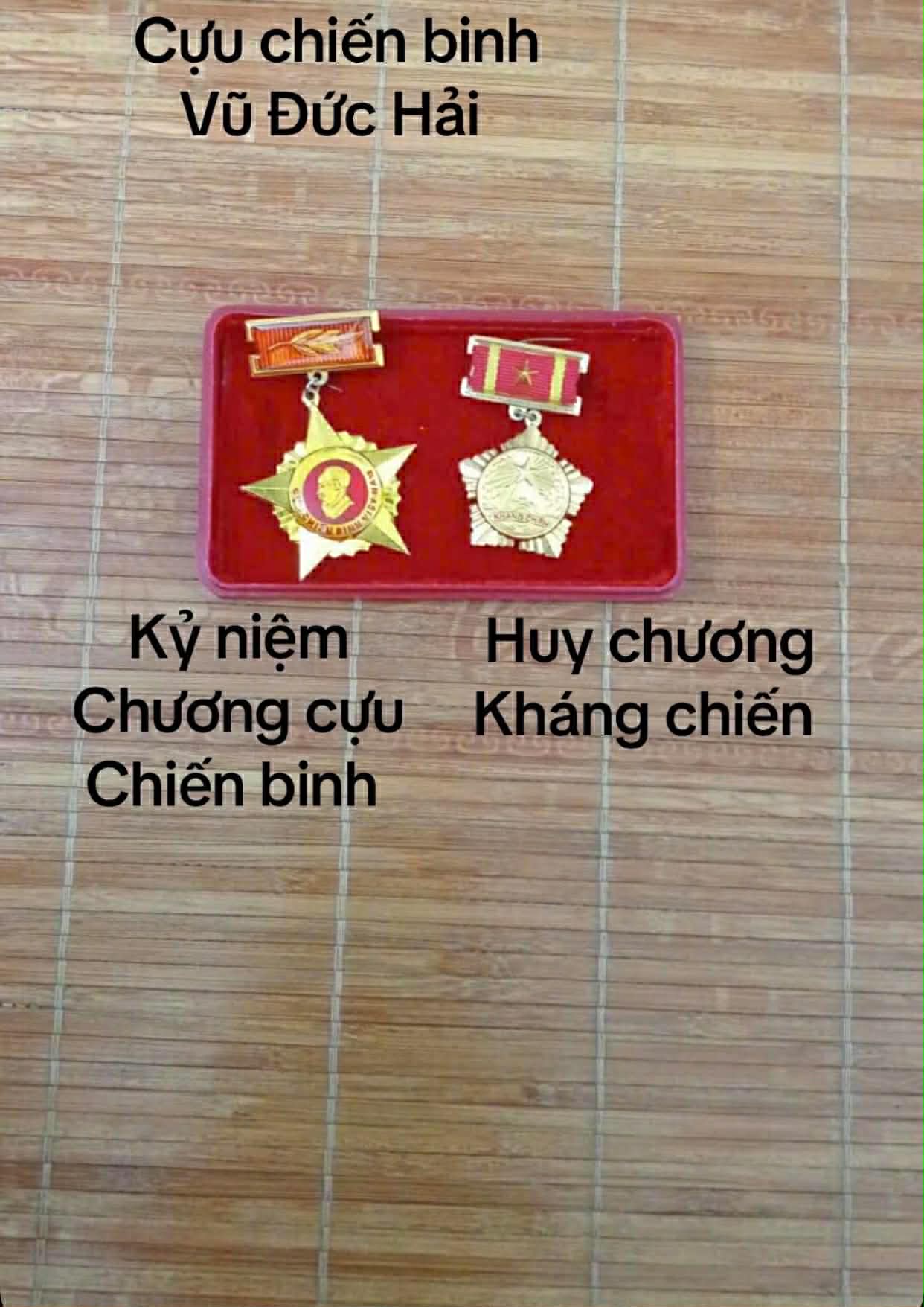 Huy Chương của Cựu Chiến Binh Vũ Đức Hải