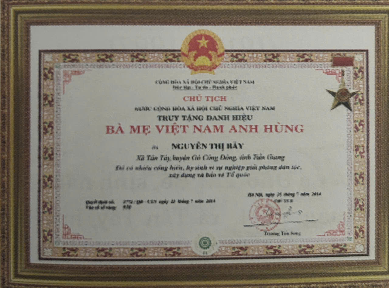 BÀ MẸ VIỆT NAM ANH HÙNG NGUYỄN THỊ BẢY