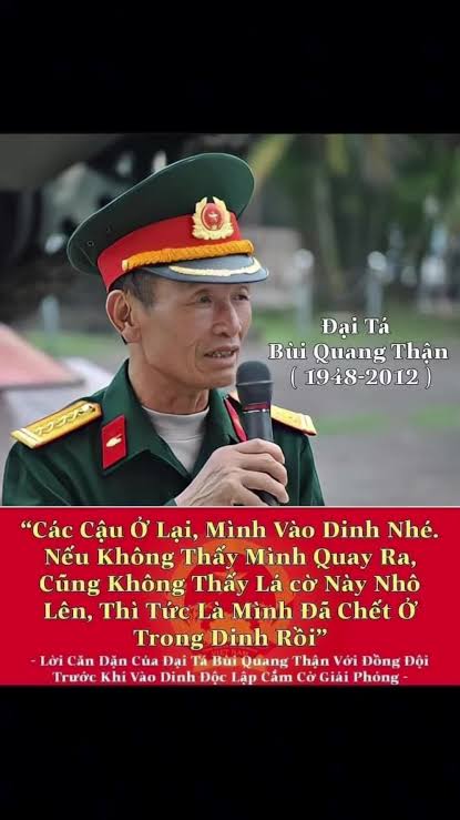 BÙI QUANG THẬN NGƯỜI CẮM CỜ TRÊN NÓC DINH ĐỘC LẬP