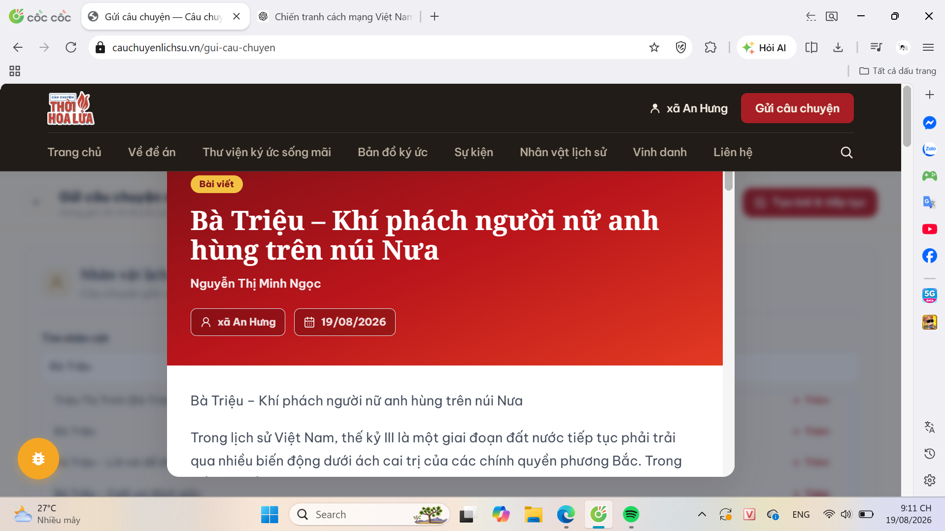 Bà Triệu – Khí phách người nữ anh hùng trên núi Nưa