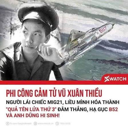 Vũ Xuân Thiều – Phi công đã hy sinh khi chiến đấu với B-52.