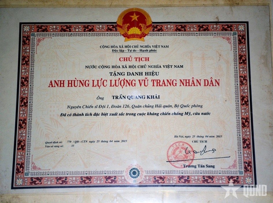 Anh hùng LLVT nhân dân Trần Quang Khải