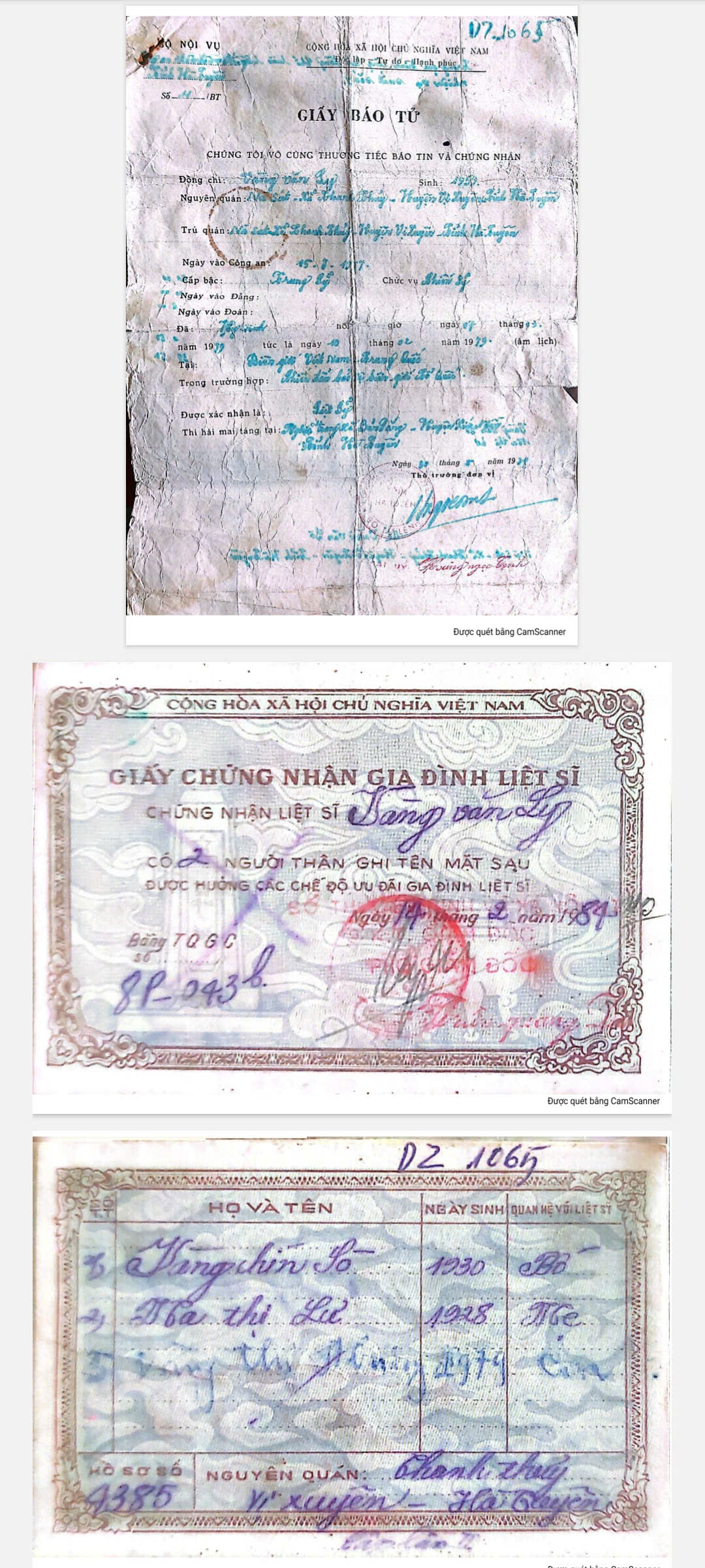 Mẹ liệt sỹ: Ma Thị Lư thôn Nặm Dầu, xã Linh Hồ có con là Liệt sỹ Vàng Văn Ly sinh năm 1960 đi tham gia nhận nhiệm vụ tại xã Bản Máy, tỉnh Tuyên Quang