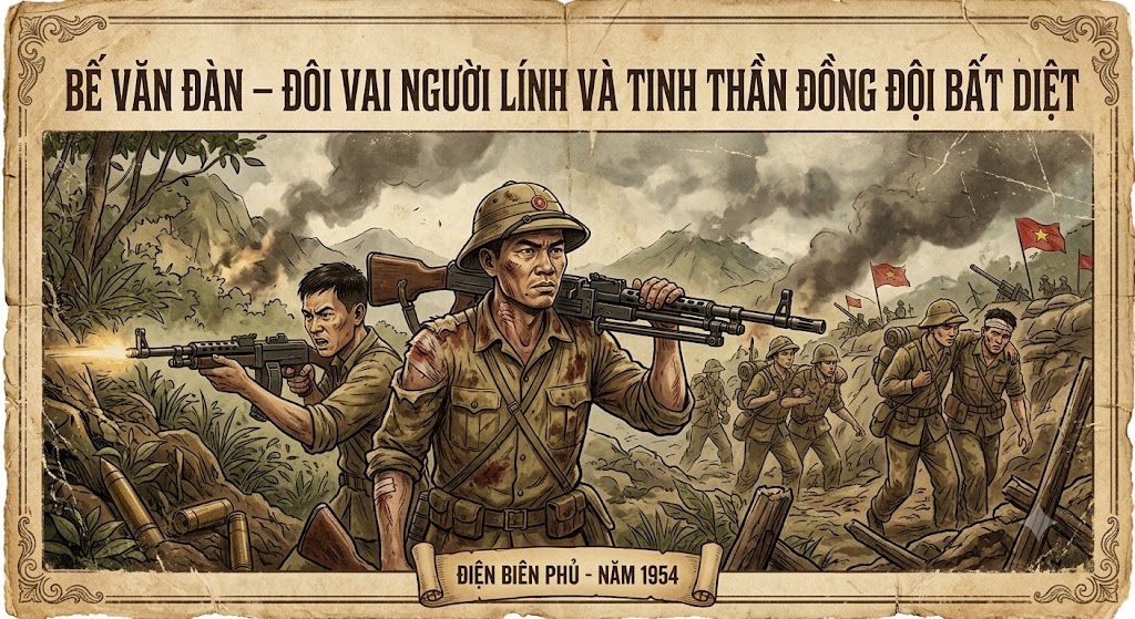 BẾ VĂN ĐÀN – ĐÔI VAI NGƯỜI LÍNH VÀ TINH THẦN ĐỒNG ĐỘI BẤT DIỆT
