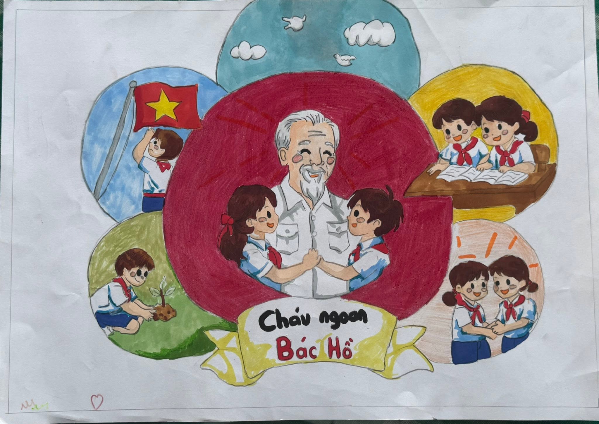Liên đội THCS Lê Lợi tổ chức Cuộc thi vẽ tranh cổ động Chủ đề “Những cháu ngoan Bác Hồ” dự thi Giải thưởng Mỹ thuật thiếu nhi Đồng Nai 2026 (6)