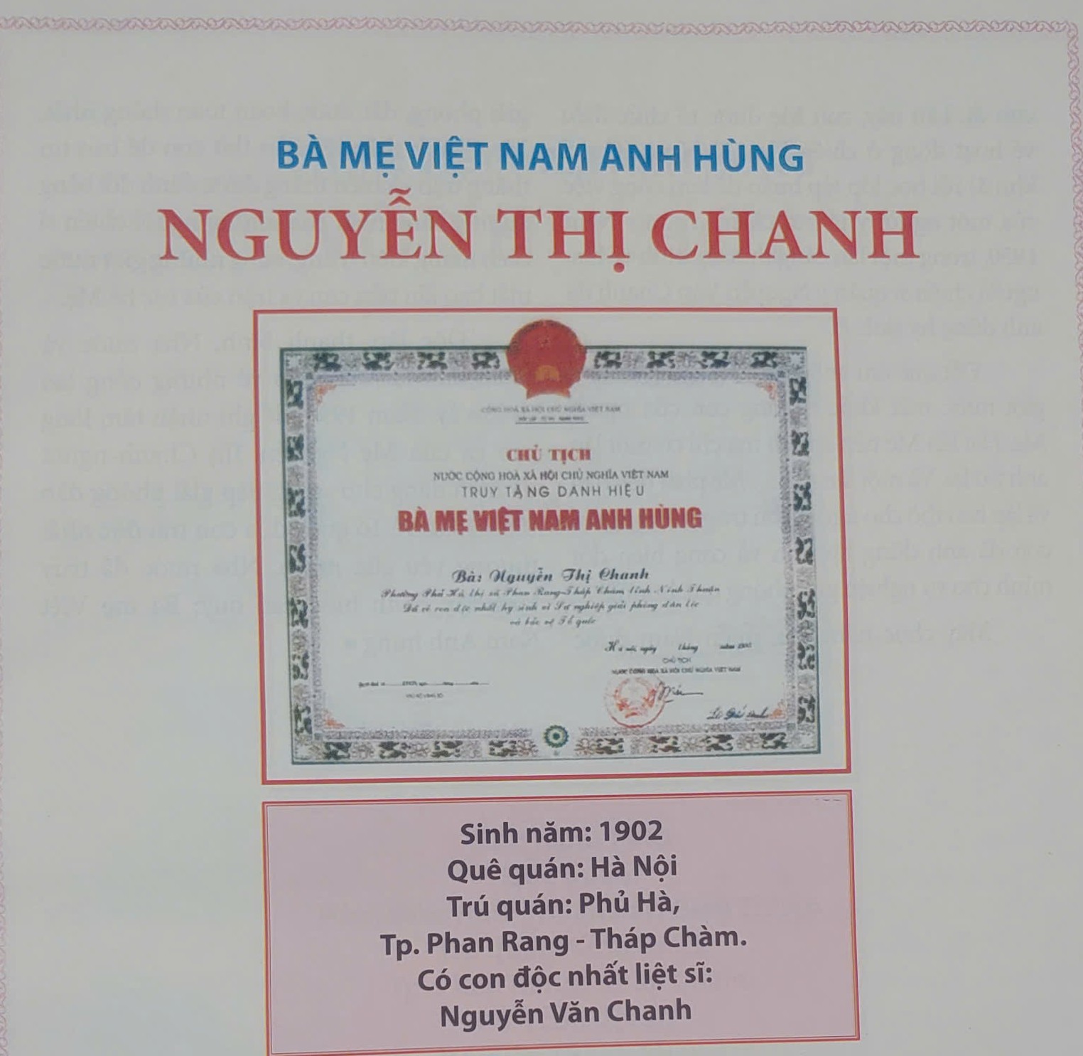 Người chiến sĩ quân y hy sinh và giọt nước mắt lặng thầm của Mẹ Nguyễn Thị