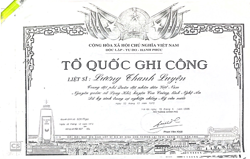 “LIỆT SĨ LƯƠNG THANH LUYỆN – NGỌN LỬA YÊU NƯỚC TRUYỀN QUA CÁC THẾ HỆ”