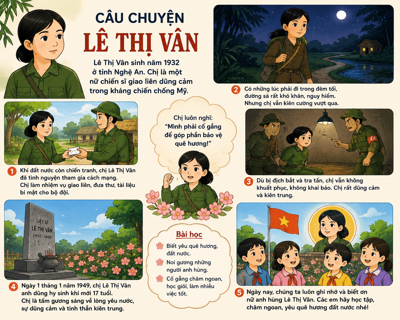 Câu chuyện: Nữ anh hùng Lê Thị Vân