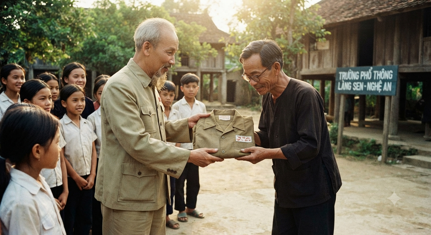 TẤM ÁO BÁC HỒ TẶNG NGƯỜI THẦY GIÁO NGHỆ AN