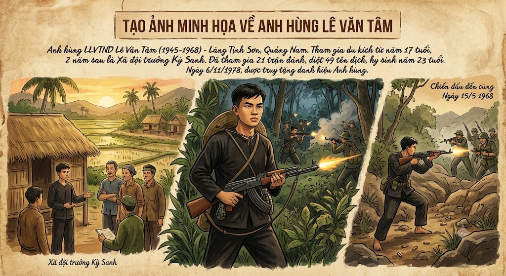 ANH HÙNG, LIỆT SĨ LÊ VĂN TÂM Người Xã đội trưởng tuổi 23