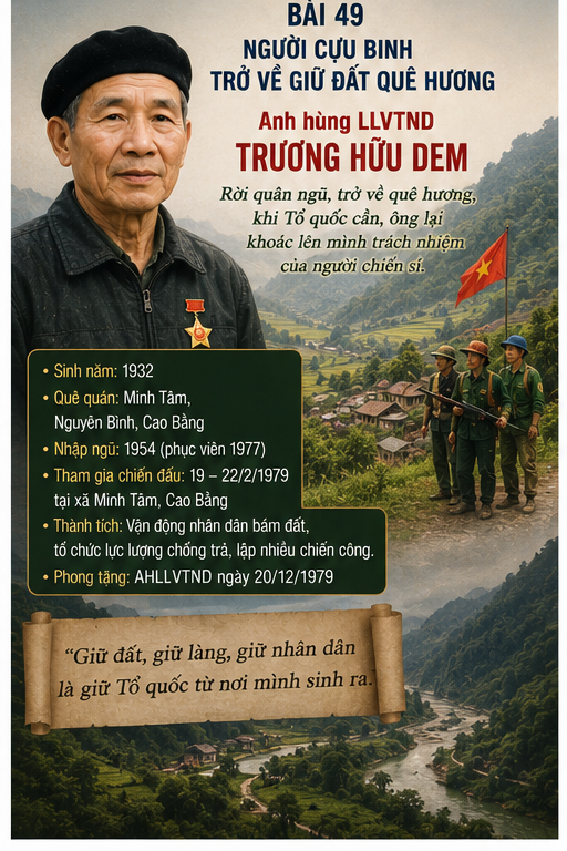 NGƯỜI CỰU BINH TRỞ VỀ GIỮ ĐẤT QUÊ HƯƠNG