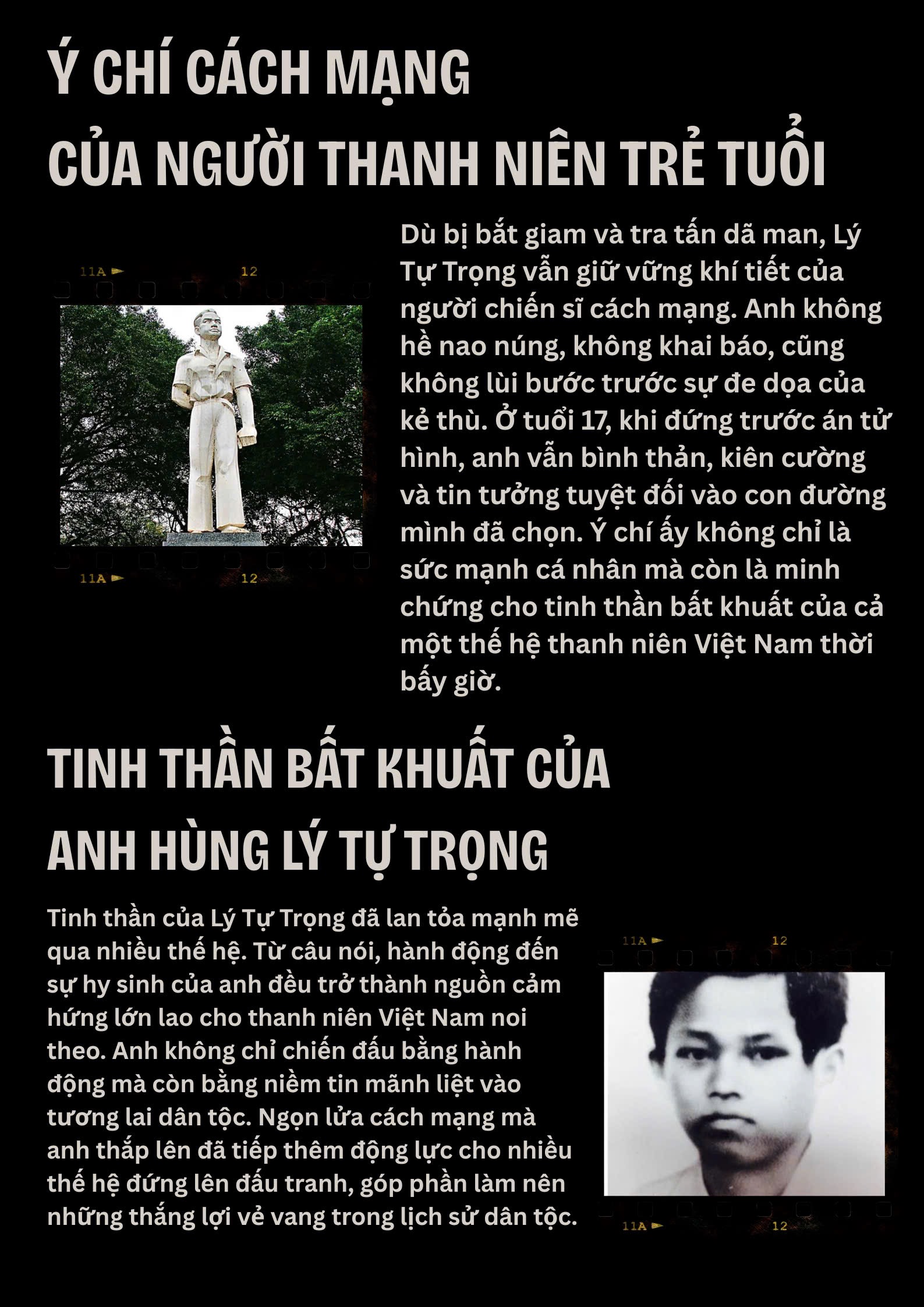 LÝ TỰ TRỌNG – BIỂU TƯỢNG BẤT KHUẤT CỦA TINH THẦN VÀ LÝ TƯỞNG CÁCH MẠNG TRẺ TUỔI
