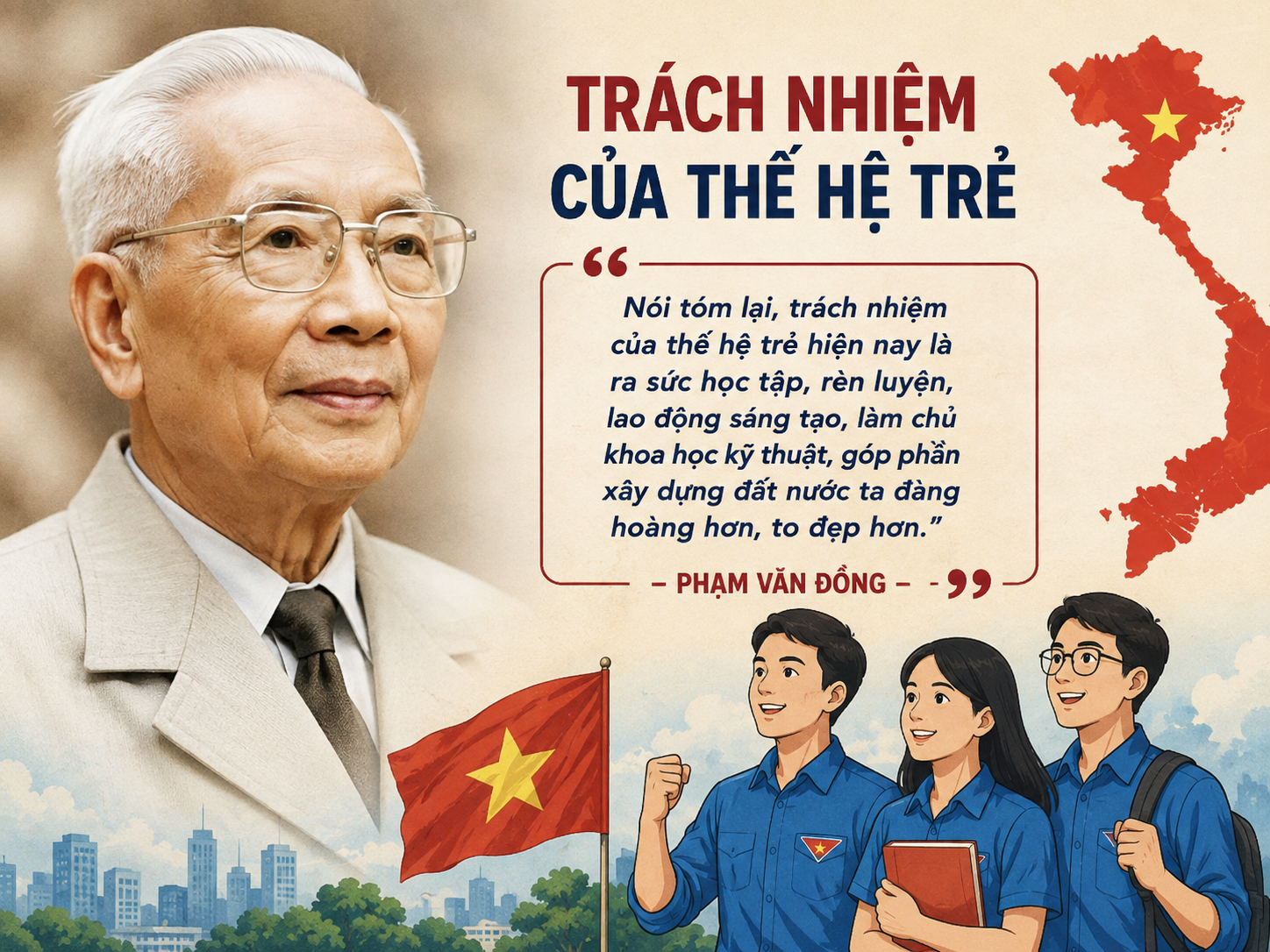 Viết câu chuyện về trách nhiệm thế hệ trẻ ( Phạm Văn Đồng)