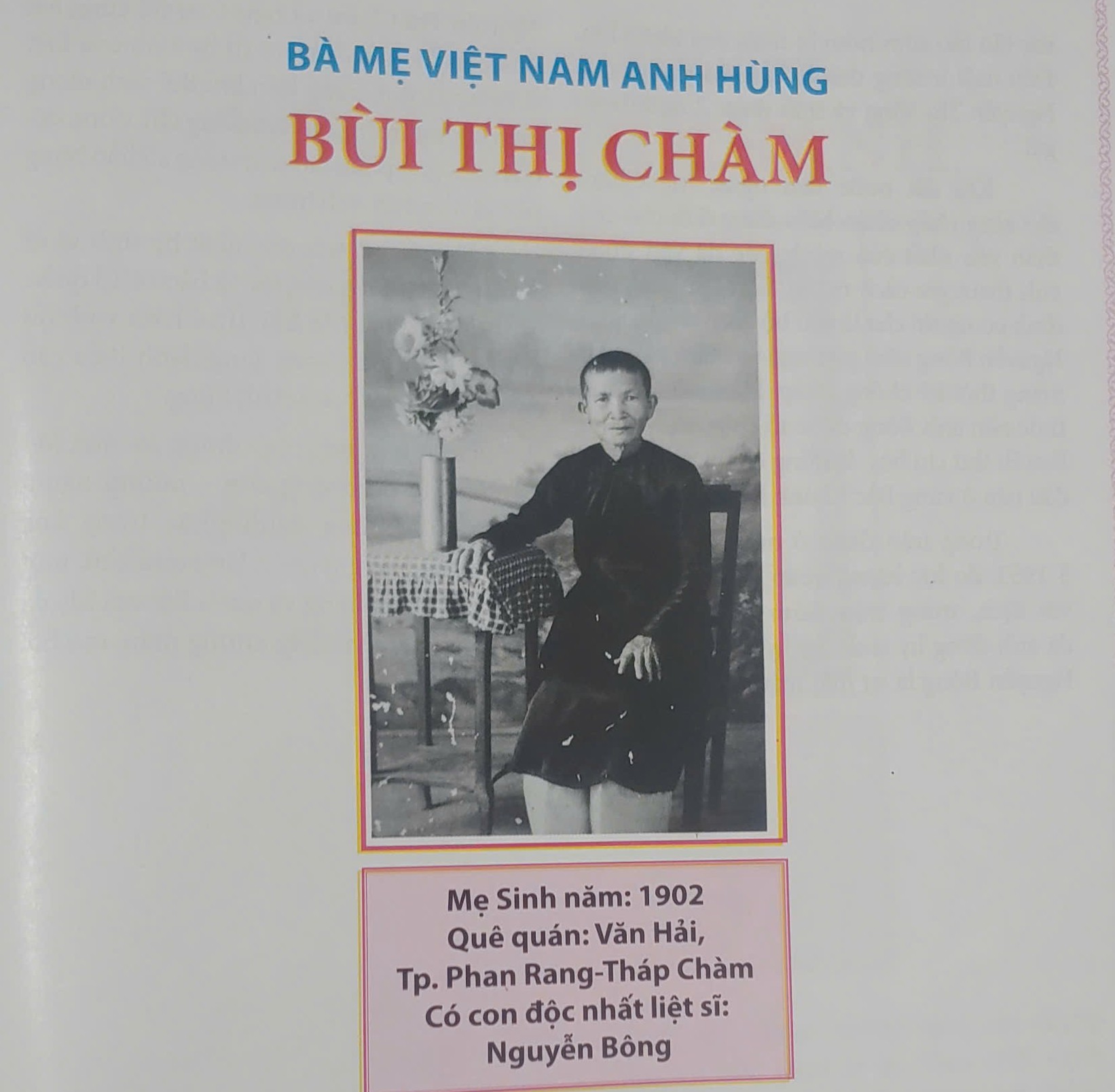 Người Bí thư chi bộ đầu tiên và tấm lòng người Mẹ anh hùng Bùi Thị Chàm