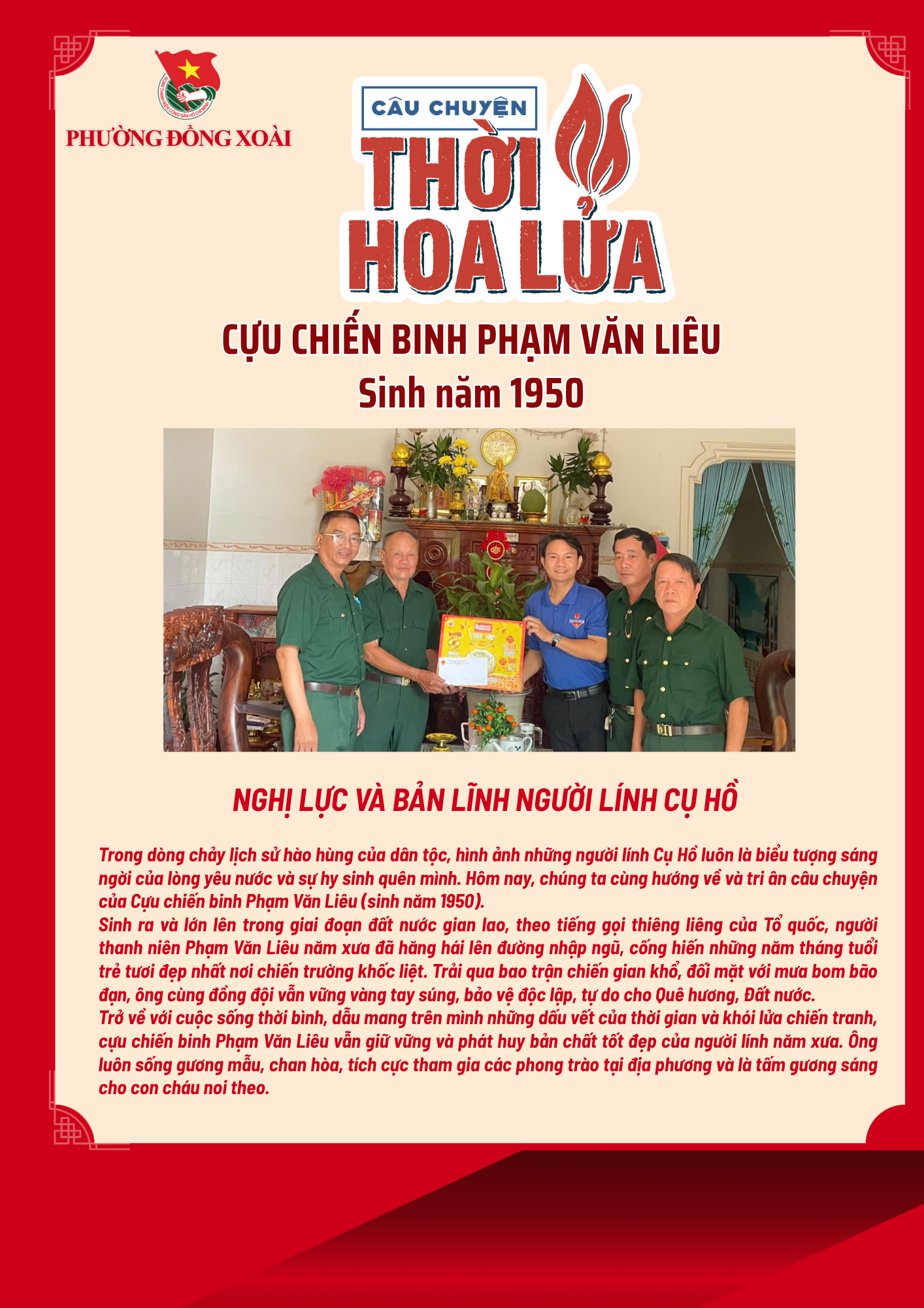 Cựu Chiến binh Phạm Văn Liêu sinh năm 1950