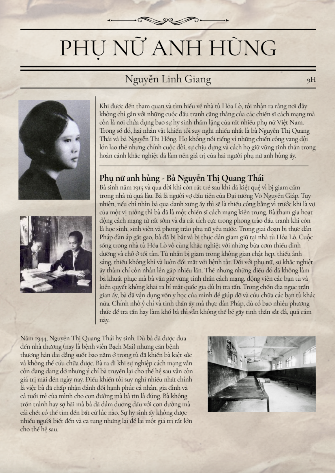 Phụ nữ anh hùng bà Nguyễn Linh Giang và Nguyễn Thị Hồng