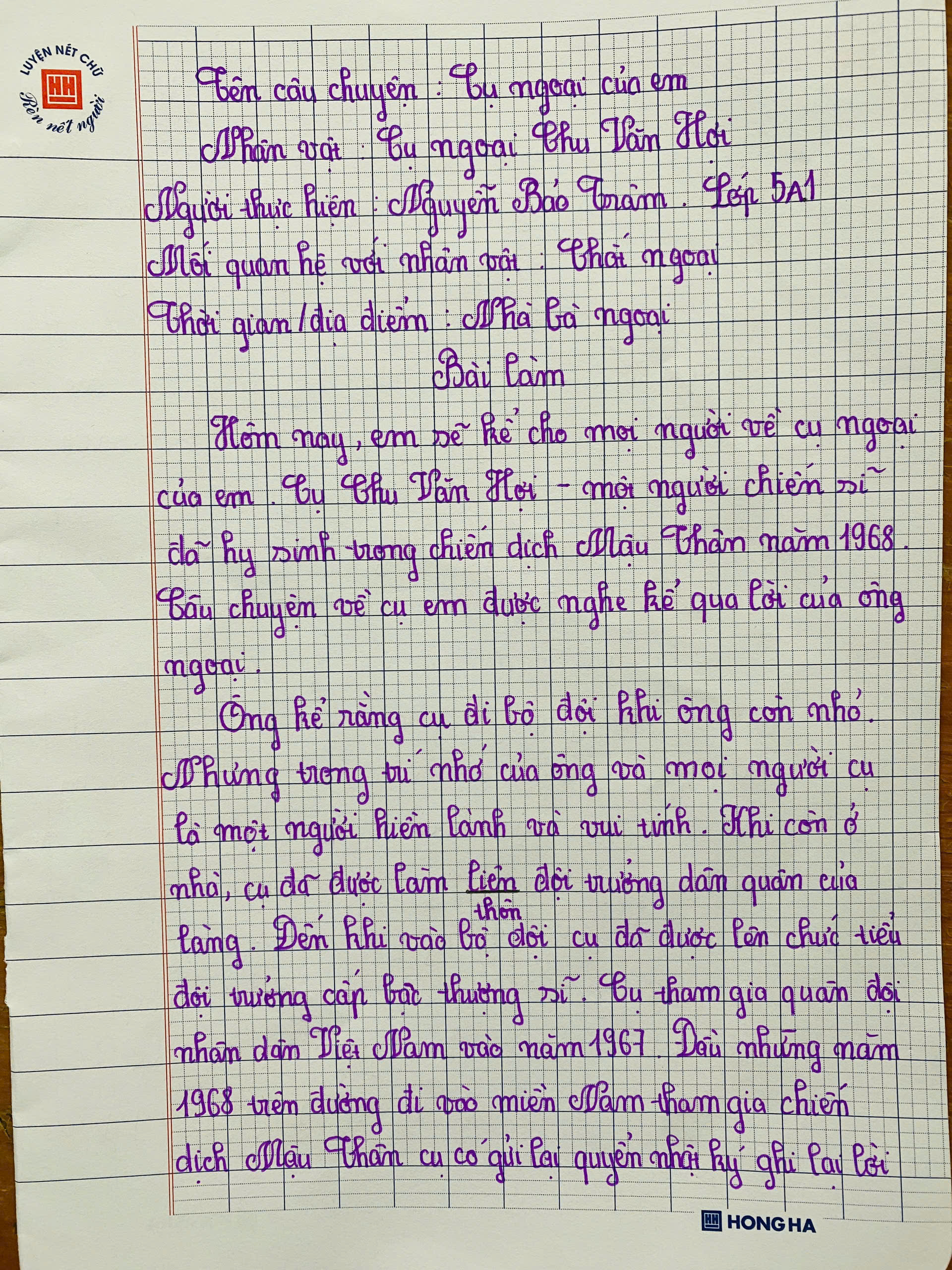 Nguyễn Bảo Trâm lớp 5A1
