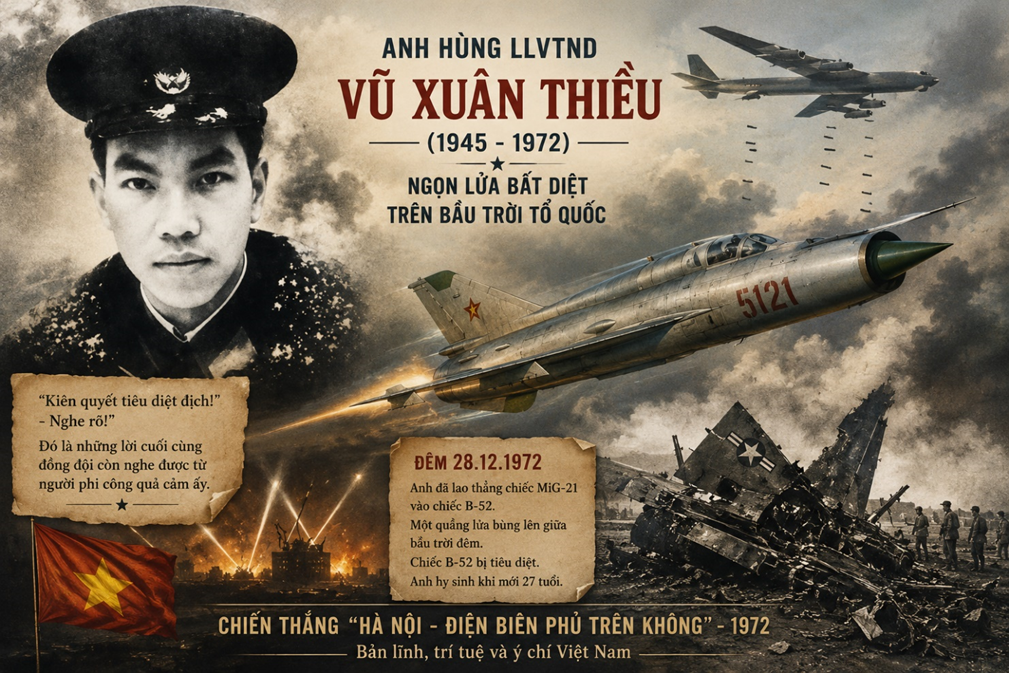 VŨ XUÂN THIỀU – NGỌN LỬA BẤT DIỆT TRÊN BẦU TRỜI TỔ QUỐC