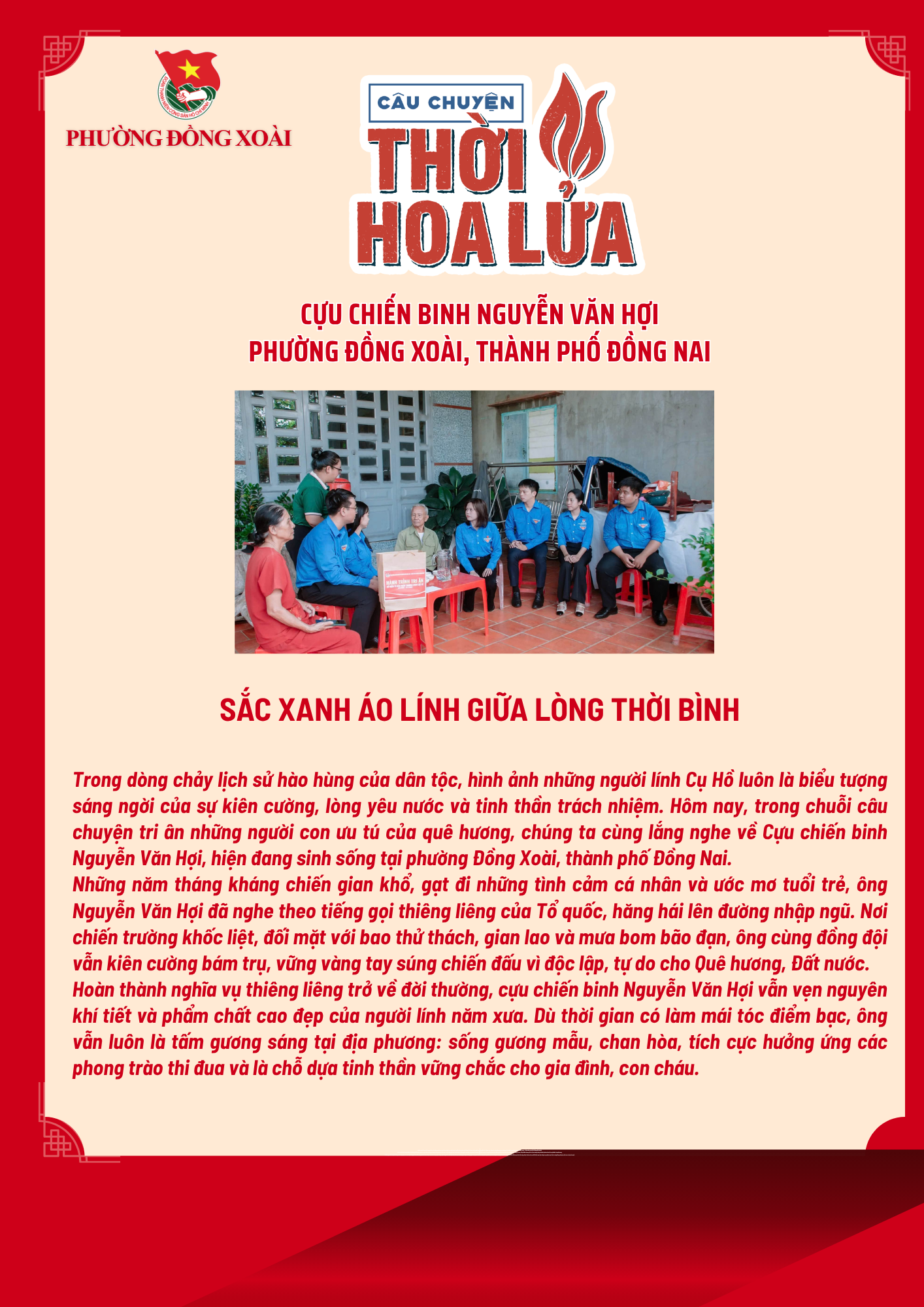 CỰU CHIẾN BINH NGUYỄN VĂN HỢI – SẮC XANH ÁO LÍNH GIỮA LÒNG THỜI BÌNH