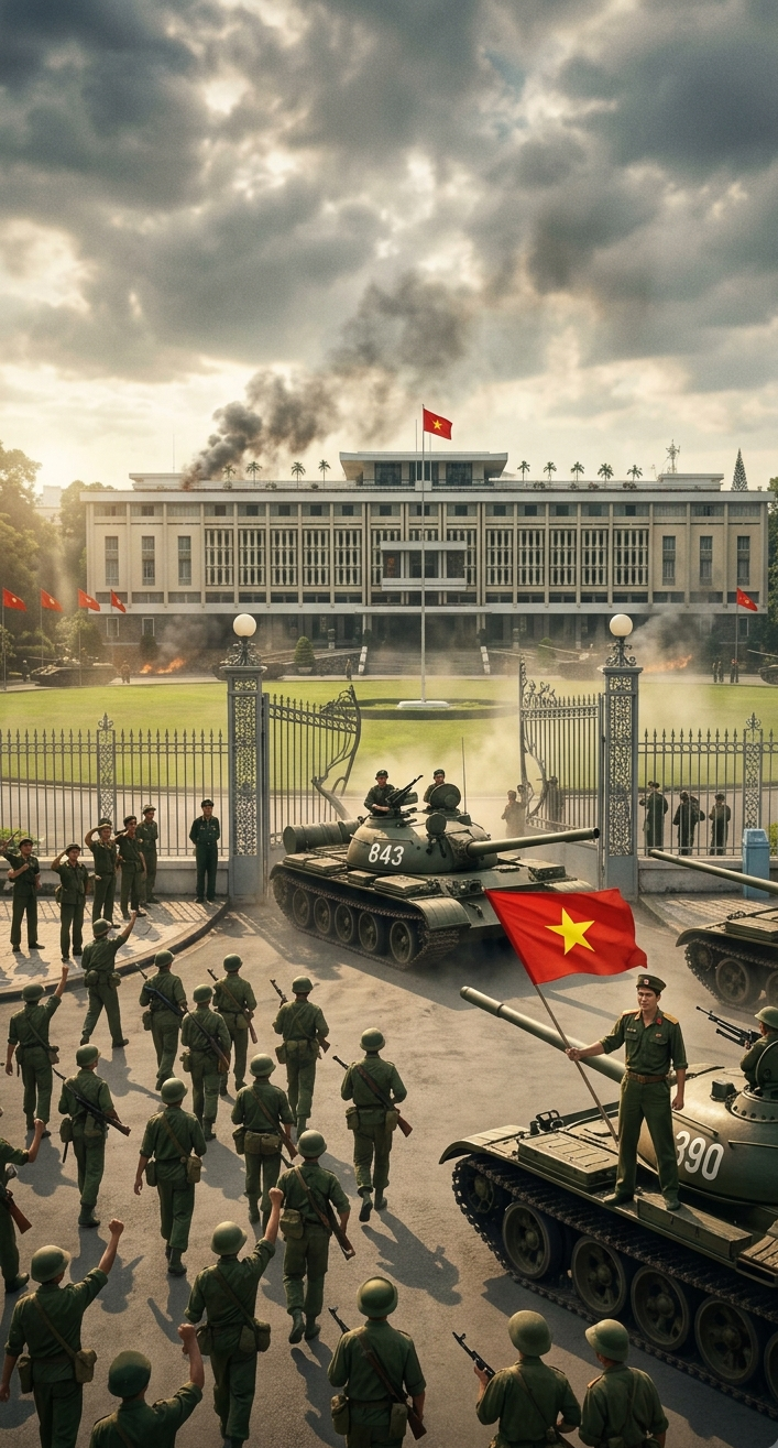 BÙI QUANG THẬN – KHOẢNH KHẮC LÁ CỜ TUNG BAY TRÊN NÓC DINH ĐỘC LẬP