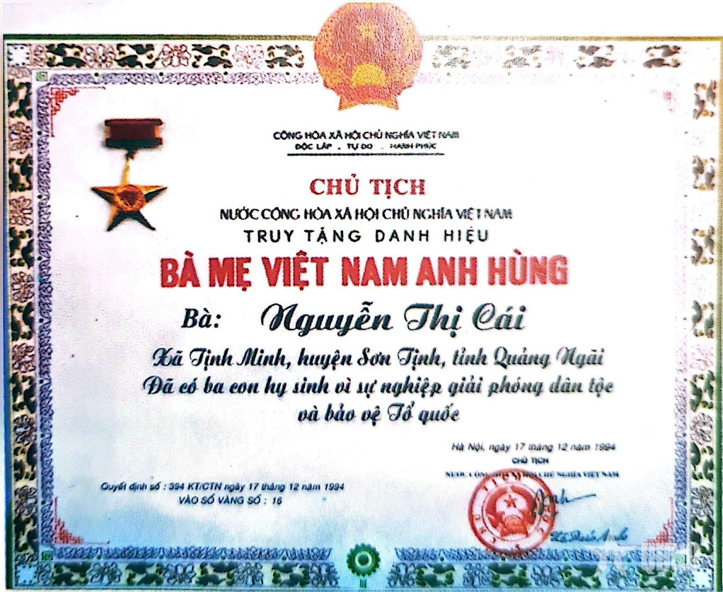 Ba lần tiễn con đi, ba lần khóc thầm lặng lẽ – Câu chuyện về Mẹ Việt Nam Anh hùng Nguyễn Thị Cái