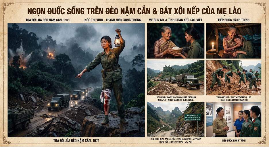 NGỌN ĐUỐC SỐNG TRÊN ĐÈO NẬM CẮN VÀ BÁT XÔI NẾP CỦA MẸ LÀO