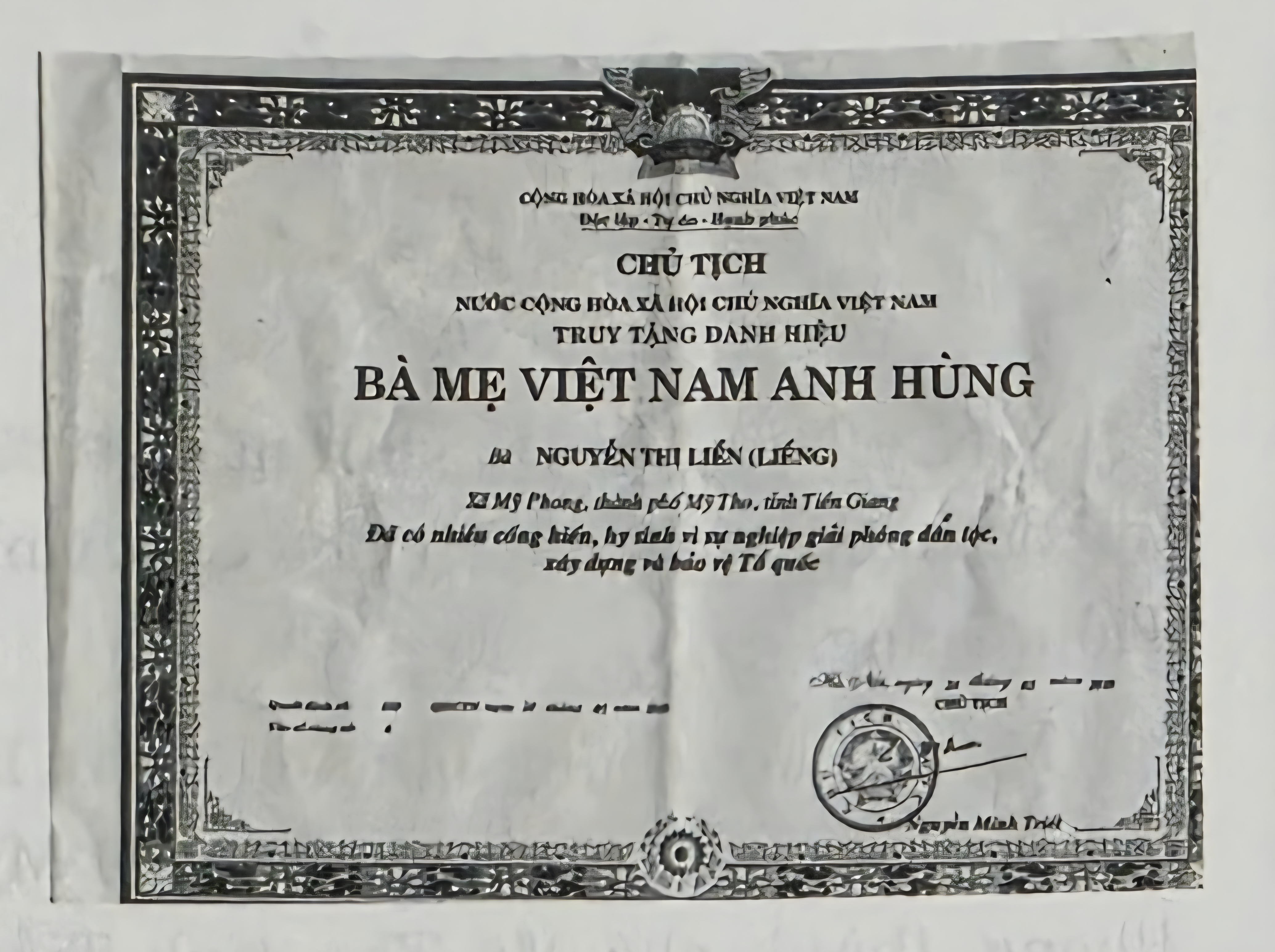 MẸ VIỆT NAM ANH HÙNG LÊ THỊ LIỂN (LIỂNG)