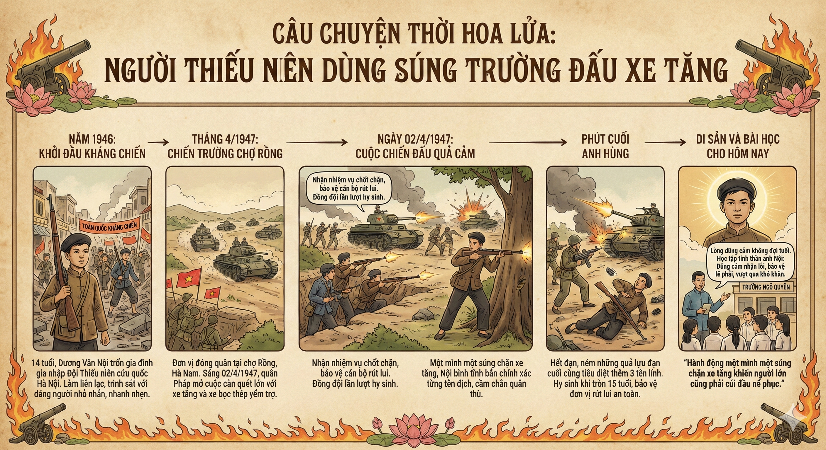 NGƯỜI THIẾU NIÊN DÙNG SÚNG TRƯỜNG ĐẤU XE TĂNG