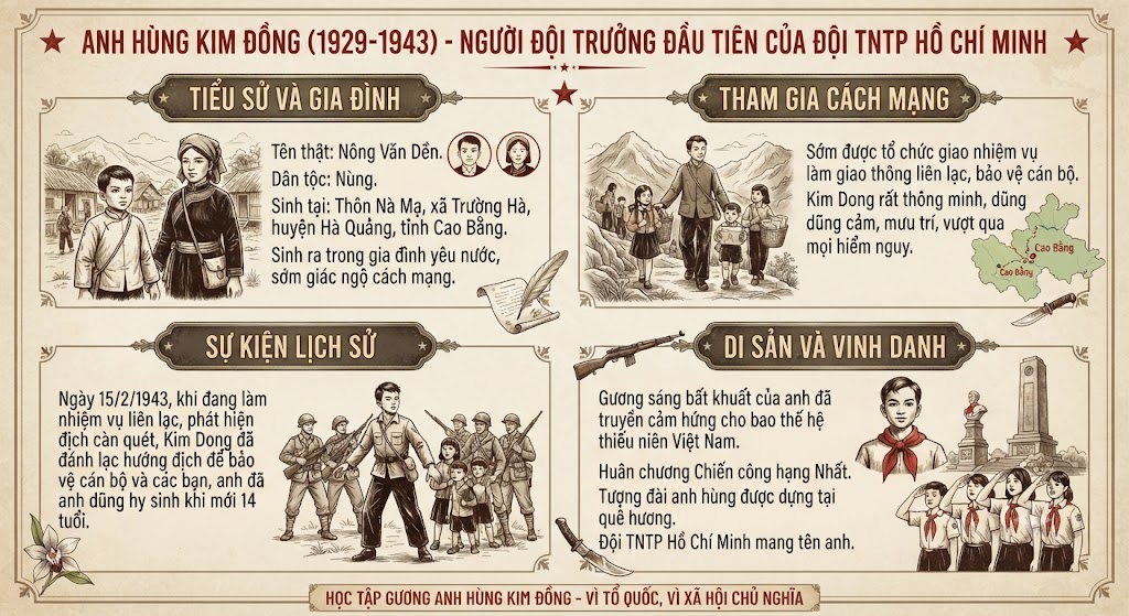 TÓM TẮT TIỂU SỬ ANH HÙNG LỰC LƯỢNG VŨ TRANG NHÂN DÂN KIM ĐỒNG