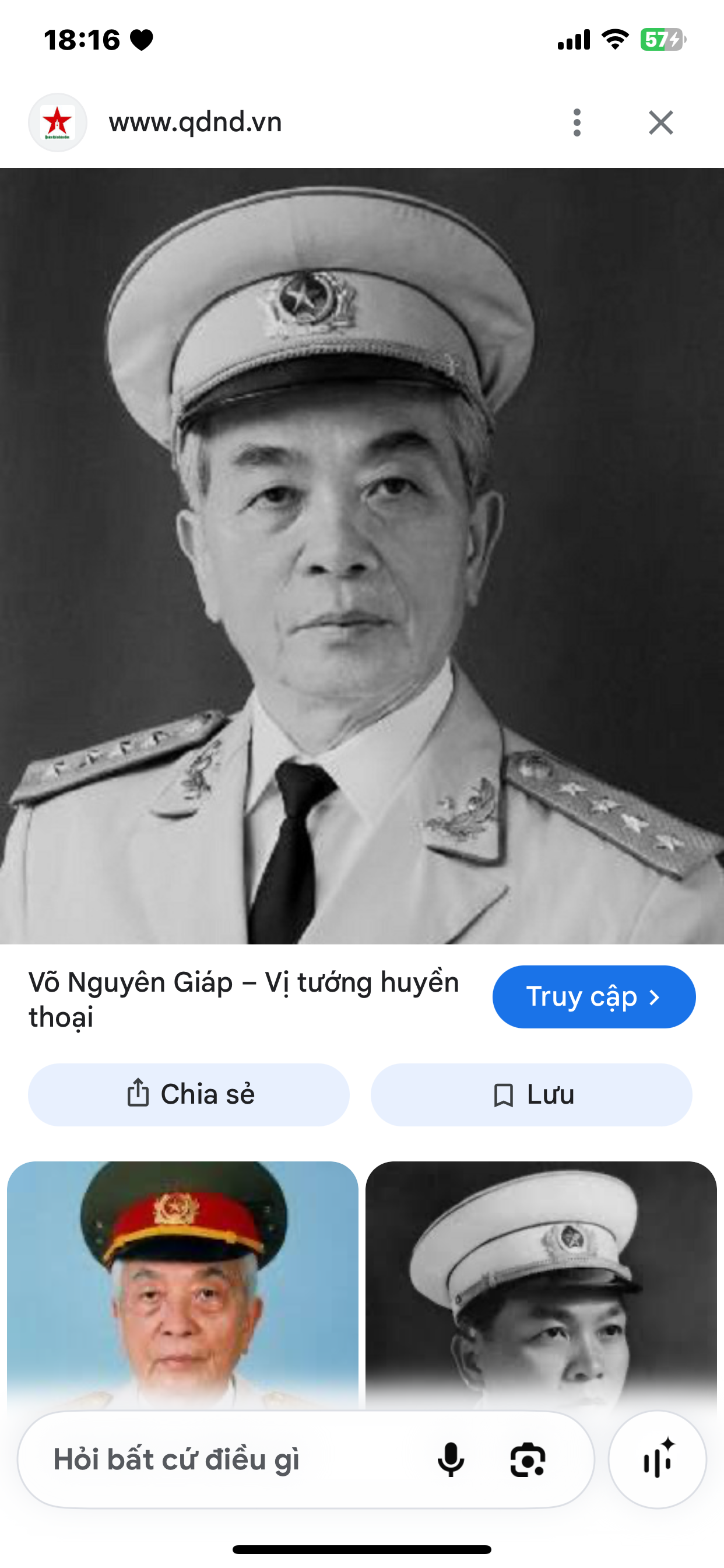 Câu chuyện về đại tướng võ nguyên giáp