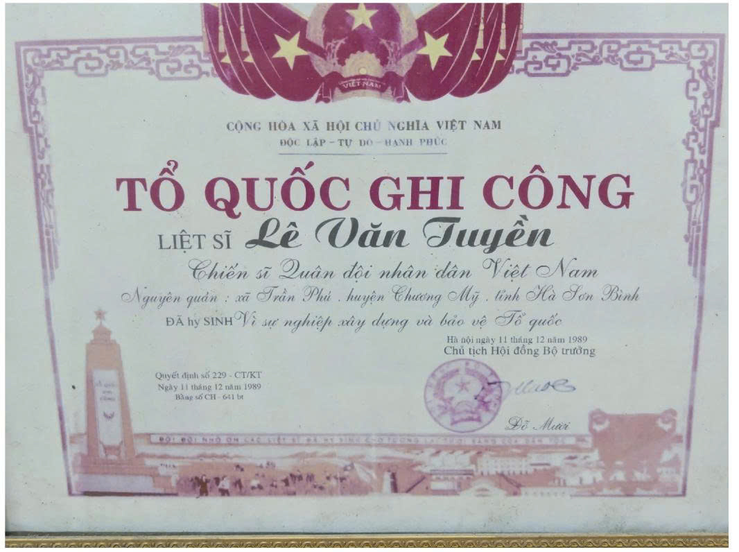 Câu chuyện nơi biên cương của liệt sĩ Lê Văn Tuyên và nỗi nhớ nhung của người mẹ