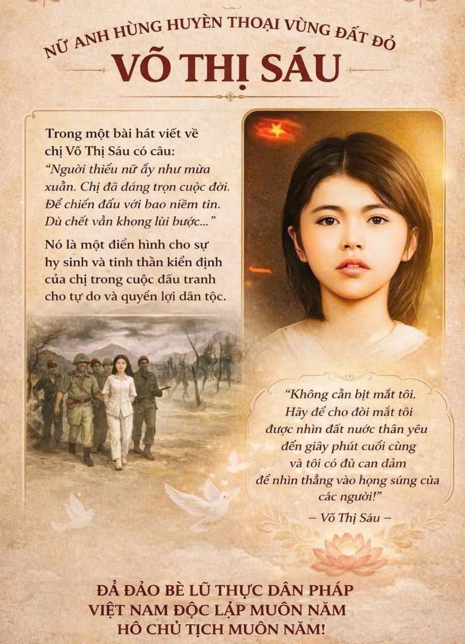 Nữ anh hùng huyền thoại vùng đất đỏ Võ Thị Sáu