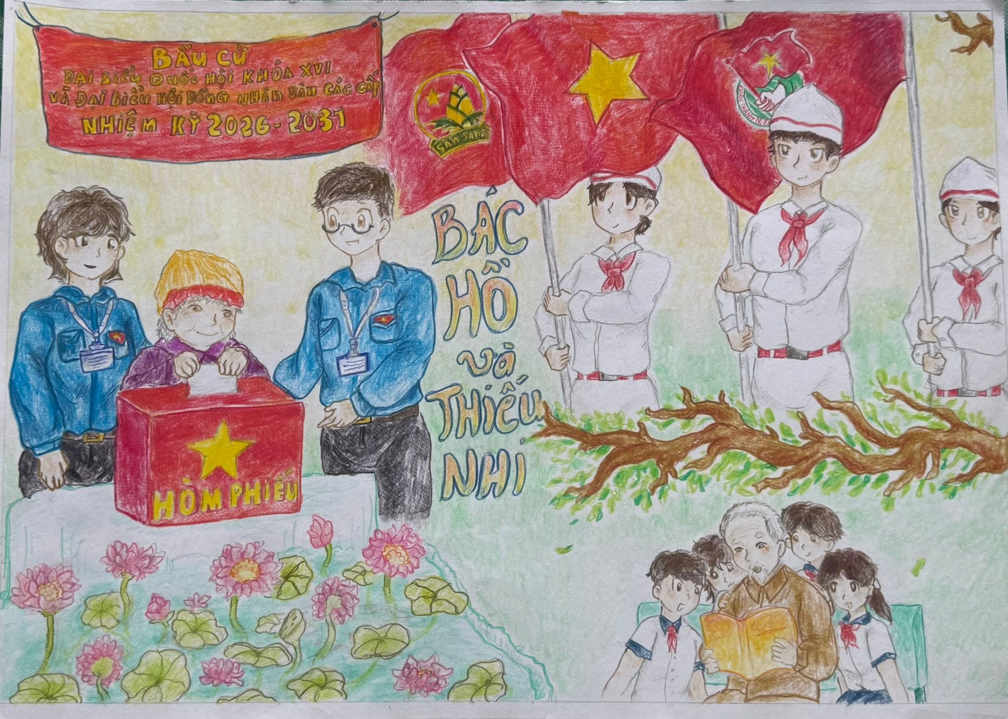 Liên đội THCS Lê Lợi tổ chức Cuộc thi vẽ tranh cổ động Chủ đề “Những cháu ngoan Bác Hồ” dự thi Giải thưởng Mỹ thuật thiếu nhi Đồng Nai (3)2026