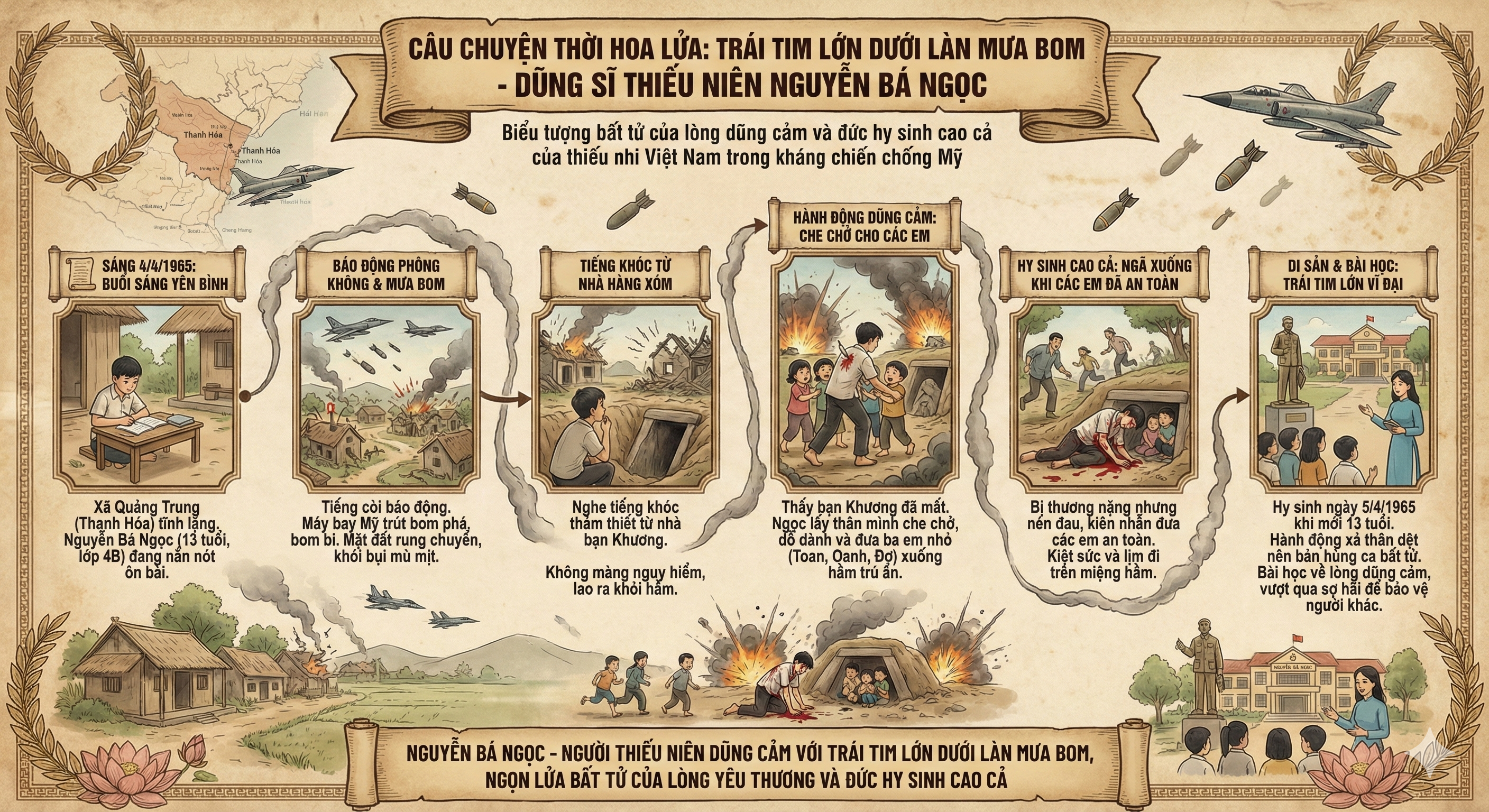 TRÁI TIM LỚN DƯỚI LÀN MƯA BOM