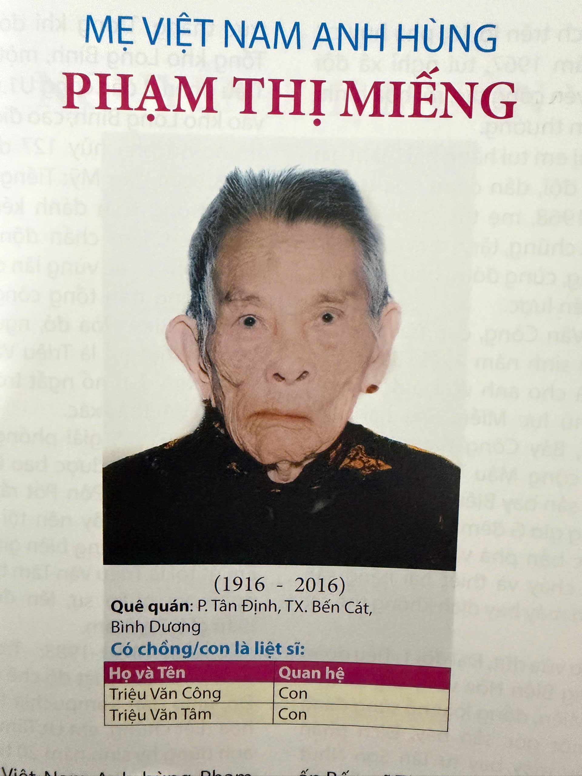 MẸ VIỆT NAM ANH HÙNG PHẠM THỊ MIẾNG