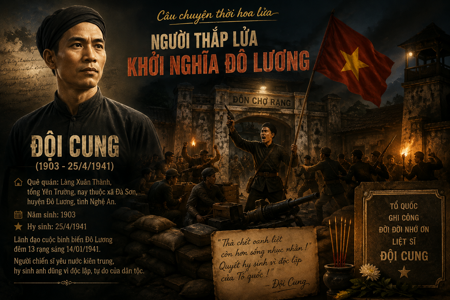 ĐỘI CUNG – NGƯỜI THẮP LỬA KHỞI NGHĨA TRÊN ĐẤT ĐÔ LƯƠNG
