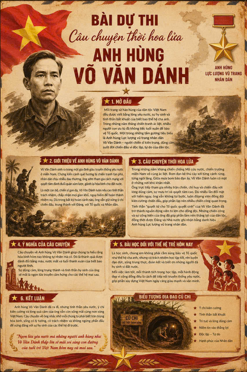 Câu chuyện thời hoa lửa Anh hùng Võ Văn Dánh