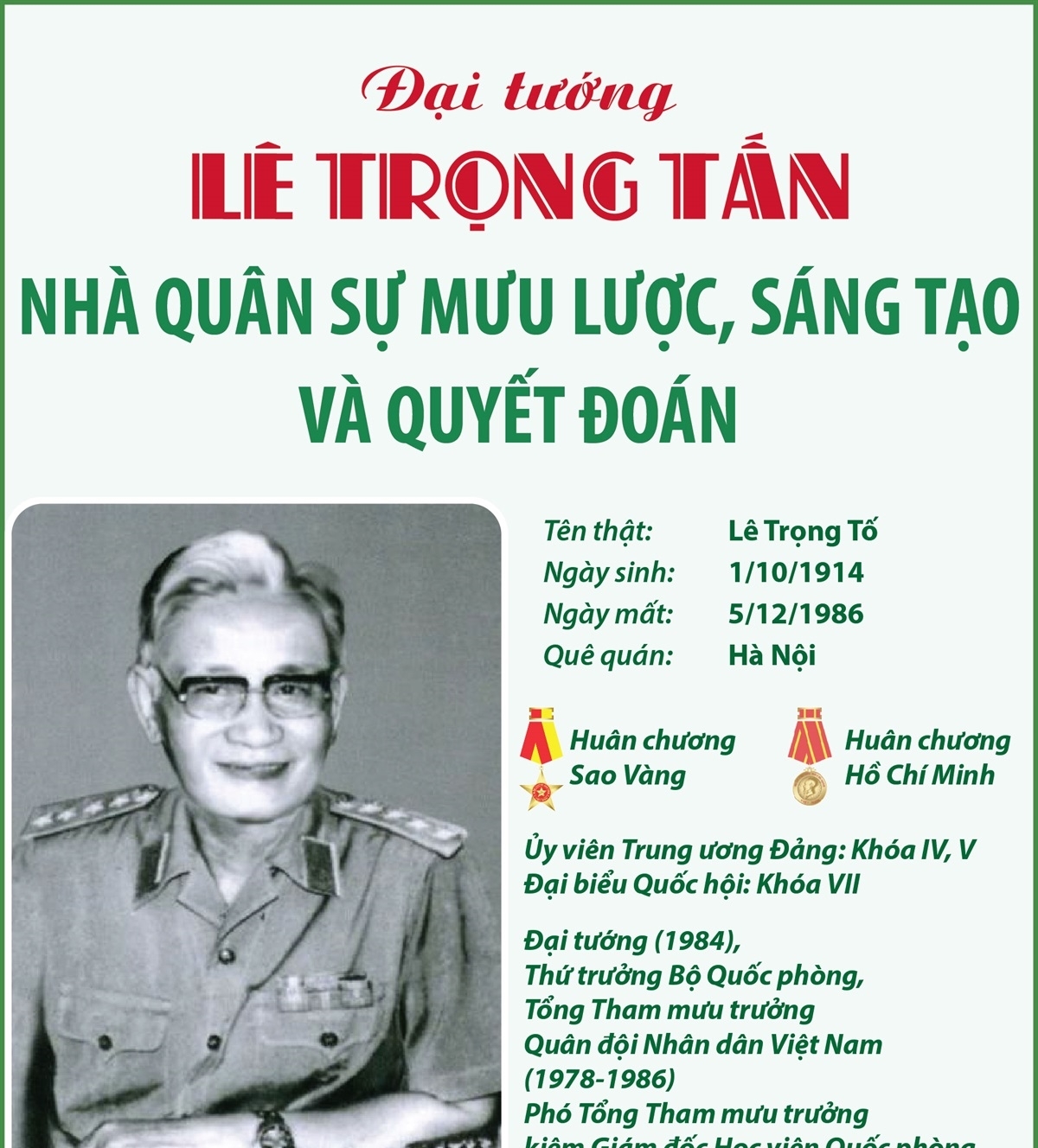 LÊ TRỌNG TẤN - VỊ TƯỚNG TÀI BA LỖI LẠC CỦA QUÂN ĐỘI NHÂN DÂN VIỆT NAM
